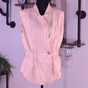 Habitual Peach Linen Blend Utility Vest HFG01836V M